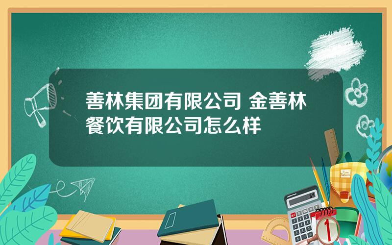 善林集团有限公司 金善林餐饮有限公司怎么样